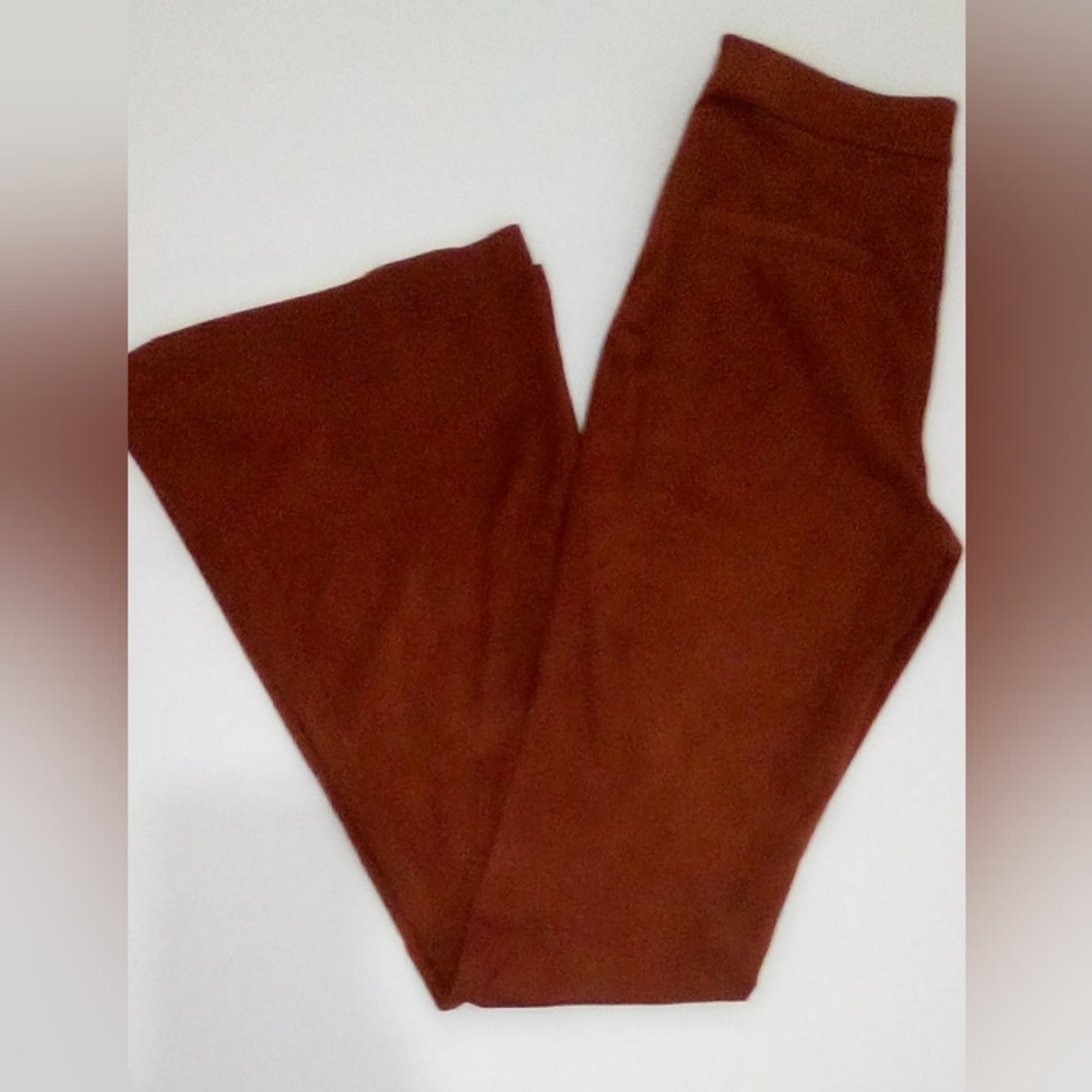 Forever 21  Faux Suede Flare Pants Size S Y2K - Picture 9 of 14